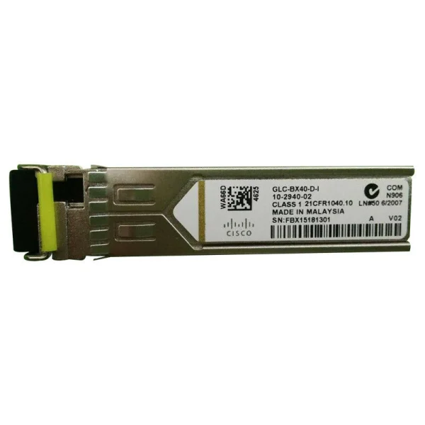 Cisco GLC-BX40-D-I 1000BASE-BX40-D SFP 40 km LC Simplex SMF Transceiver