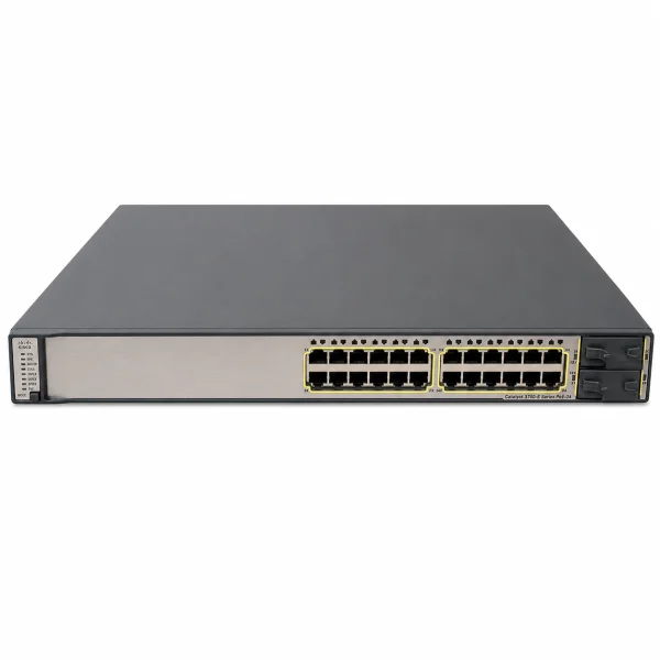 Cisco WS-C3750E-24PD-E Catalyst 3750-E gemanagter stapelbarer L3-Access-Switch (24× 10/100/1000 und 2× X2 (10G), IP Services, 1 HE)