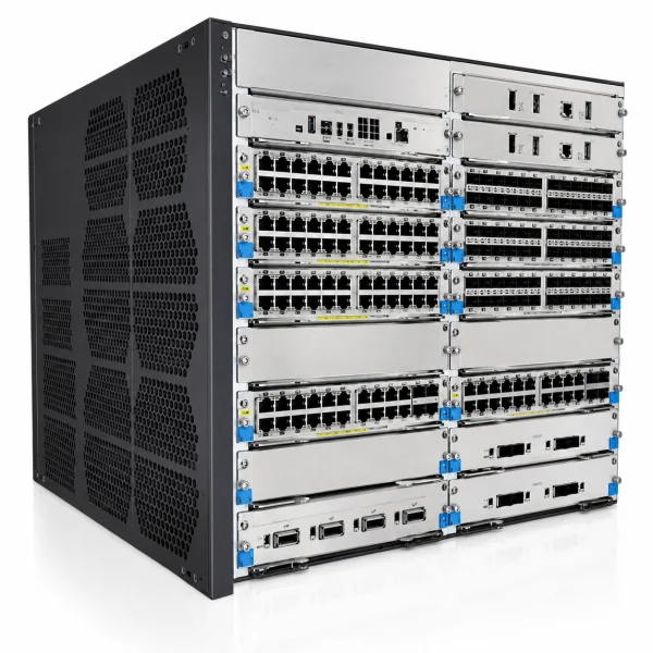 HPE ProCurve 8212zl J9091B modulares Ersatz-/Leergehäuse (12 Linecard-Steckplätze + dedizierte Management-, Fabric- und System-Support-Modul-Schächte, 9 HE) – Ersatzgehäuse mit Lüftertray (ohne Module, Ersatzteil, Revision B)