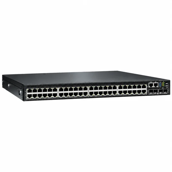 Dell S4348T-ON Managed Switch (L3) – 48 × 10GBASE-T (RJ45, 10 Gbit/s), 6 × QSFP28 (100 Gbit/s, Multi-Rate 10/25/40 GbE), 19-Zoll-Rackmontage (1 HE)