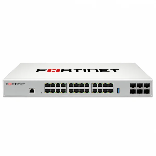 Fortinet FS-124G Managed Switch (L3) – 24× 1G/2,5G-RJ45 (MultiGig) + 6× 10G-SFP+ (Uplink), 19-Zoll-Rackmontage (1 HE)