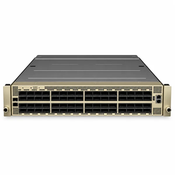 NVIDIA 920-9N42F-00RI-3C1 Managed Switch (L3) – 64× OSFP (800GbE) + 2× SFP28 (25GbE); jeder OSFP als 2× 400GbE, ergibt bis zu 128× 400GbE, 19-Zoll-Rackmontage (2 HE)