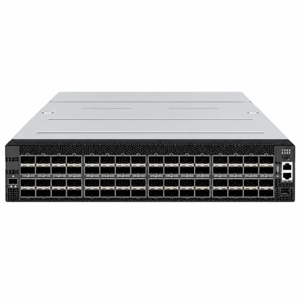 NVIDIA 920-9N42F-00RI-7C0 Managed Switch (L3) – 64× OSFP (800GbE) + 1× SFP28 (25GbE); jeder OSFP als 2× 400GbE aufteilbar, ergibt bis zu 128× 400GbE, 19-Zoll-Rackmontage (2 HE)